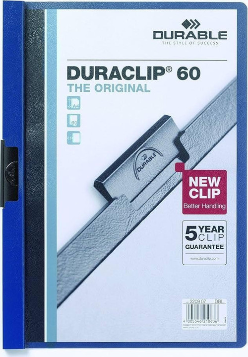 Durable 2209 Duraclip 60 25 Sayfa Kapasiteli Sıkıştırmalı Dosya Lacivert Renk