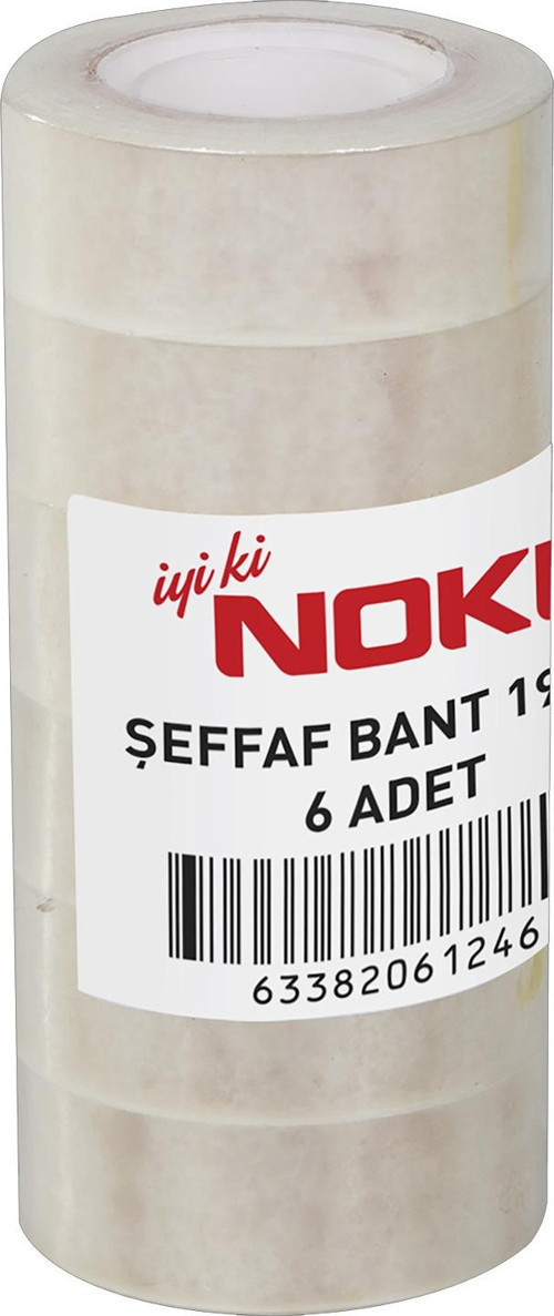 Şeffaf Büro Bandı 19x33 6'lı Paket Selo Bant Okul Ofis Bandı
