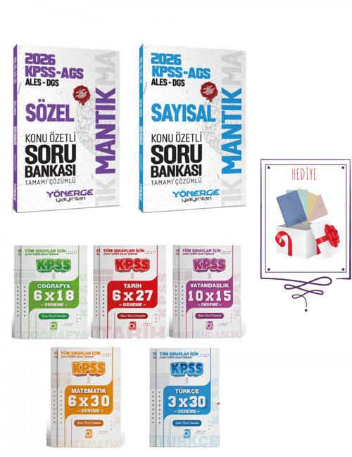 Yönerge 2026 KPSS MEB-AGS ALES DGS Sözel Sayısal Mantık Soru Bankası ve Deneme Seti 7 Kitap Yönerge
