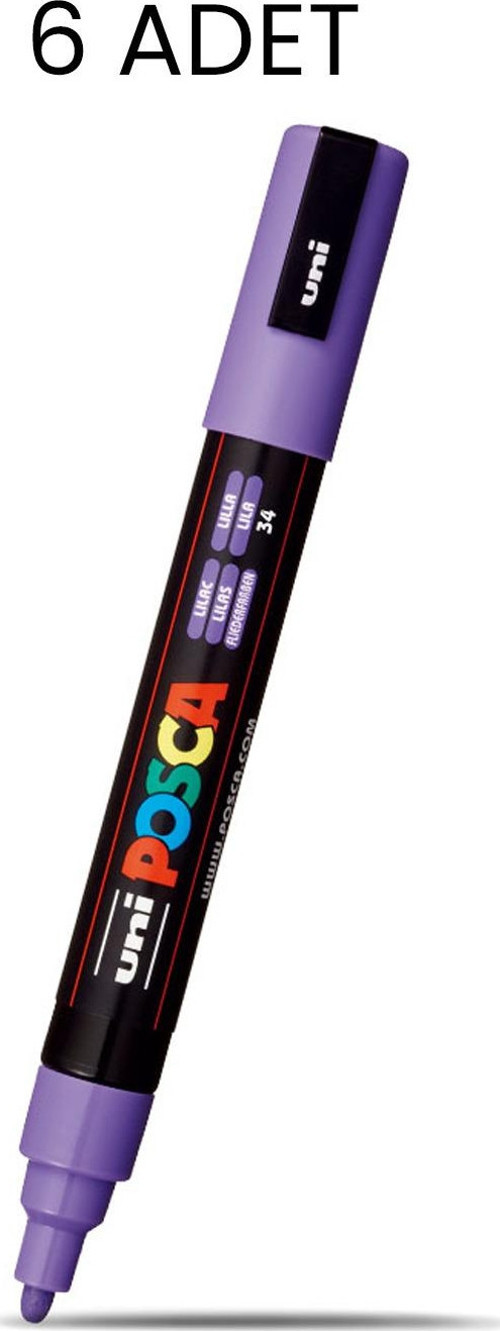 Posca PC-5M Su Bazlı Marker Kalem 6'lı Kutu