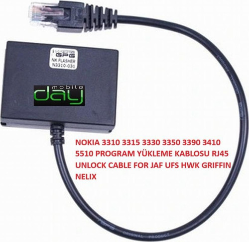 NOKIA 3310 3315 3330 3350 3390 3410 5510 PROGRAM YÜKLEME KABLOSU RJ45 UNLOCK CABLE FOR JAF UFS HWK GRIFFIN NELIX