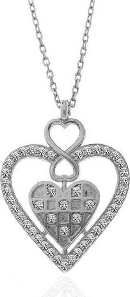 925 Ayar Gümüş Kalp Sonsuzluk Kadın Kolye