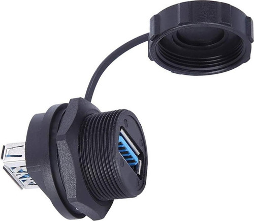 IC-265W USB 3.0 Şase Pano Tipi Su Geçirmez Konnektör Çift Taraflı Dişi