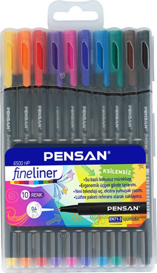 Pensan 6500 Fineliner Kalem 10 Renk