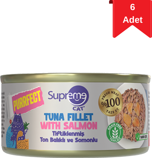 Cat Tiftiklenmiş Ton Balığı Ve Somonlu Yetişkin Konserve Kedi Maması 70 Gr X 6 Adet