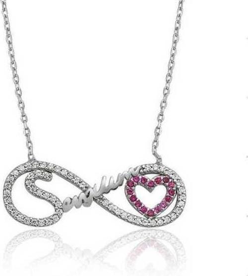 925 Ayar Gümüş Sevgilim Yazılı Sonsuzluk Kolye