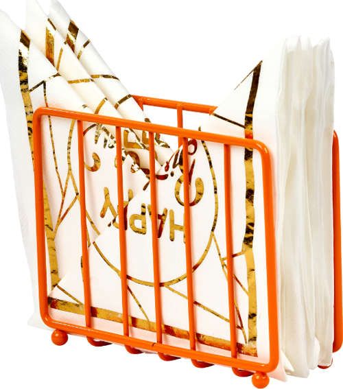 Turuncu Kafes Peçetelik,Kafe Cafe,Restoran,Otel, Dekoratif Peçetelik Hediyelik-Metal Paslanmaz