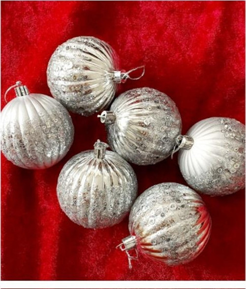 Kika Joy Ağaç Süsü Toplar Gümüş 5Cm 6Lı