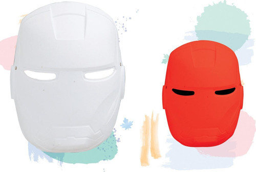 Puti Boyanabilir Karton Maske Demir Adam