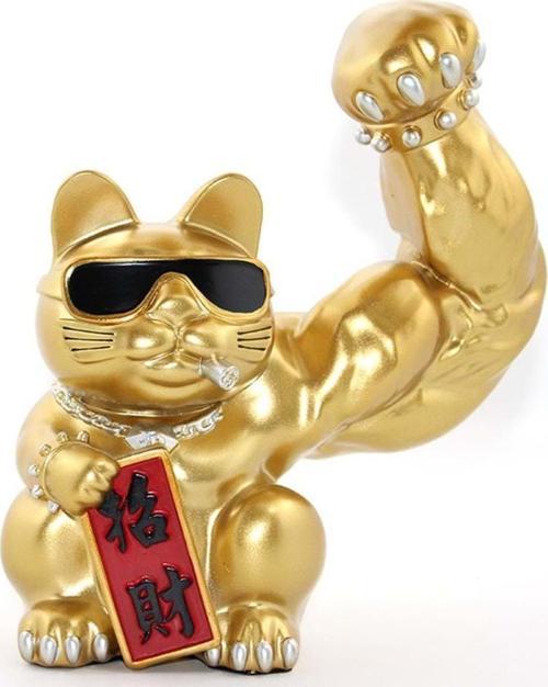 Polyester Şanslı Kedi Figürü Dekoratif Hediyelik