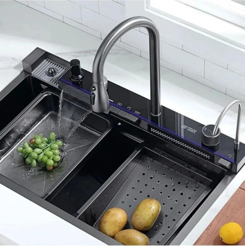 Tam Otomatik 5 Tuşlu Dijital Göstergeli Akıllı Eviye Seti(75X45 CM 3547)