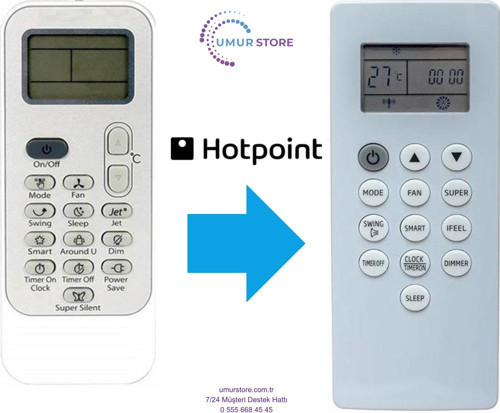 Hotpoint Ariston DG11J1-3A Uyumlu Klima Kumandası