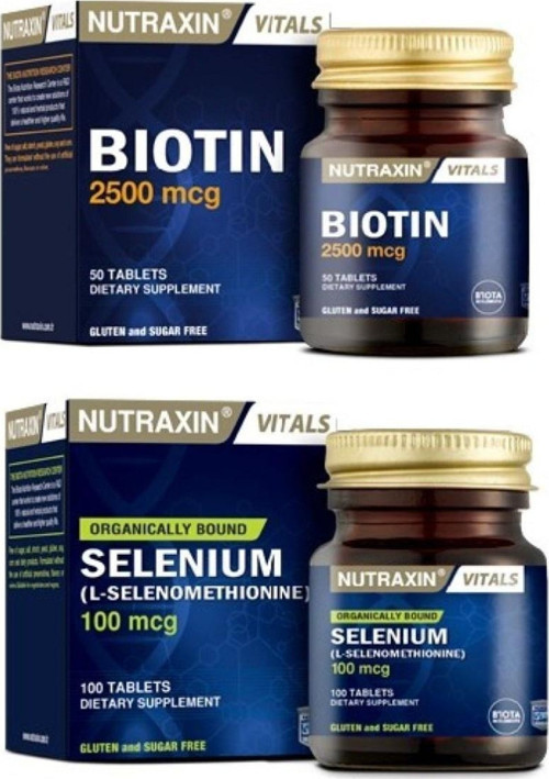 Vitals Biotin 2500 Mcg 50 Tablet + Selenium 100 mcg 100 Tablet