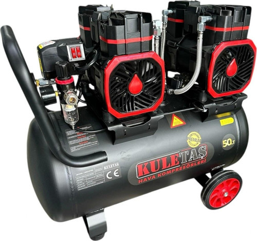 Premium 50 Litre Sessiz Yağsız Hava Kompresörü 4 Hp (İtalyan Tasarım)