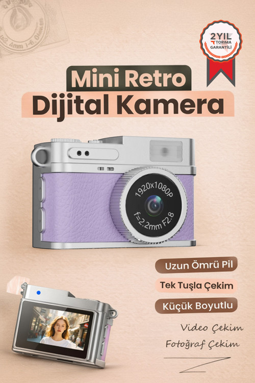 Dijital Fotoğraf Makineleri Video Kamera Mini Anahtarlık 1080P CMR35 Mor