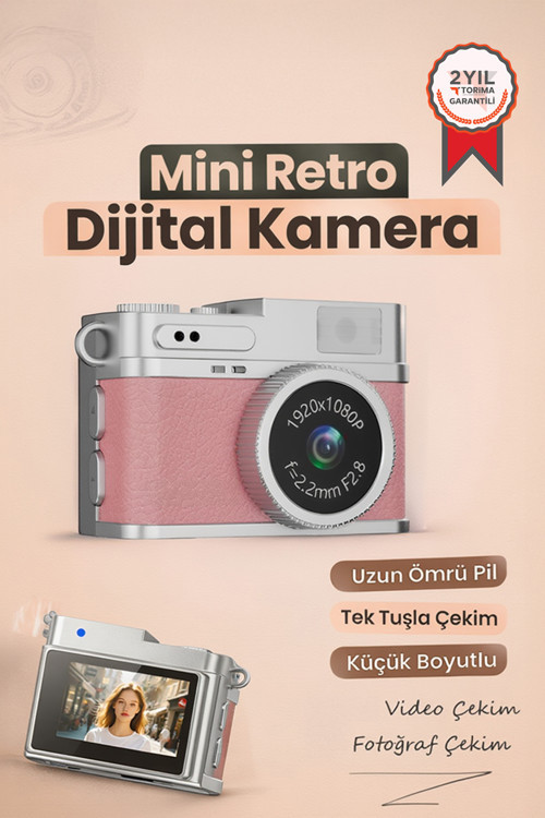 Dijital Fotoğraf Makineleri Video Kamera Mini Anahtarlık 1080P CMR35 Pembe