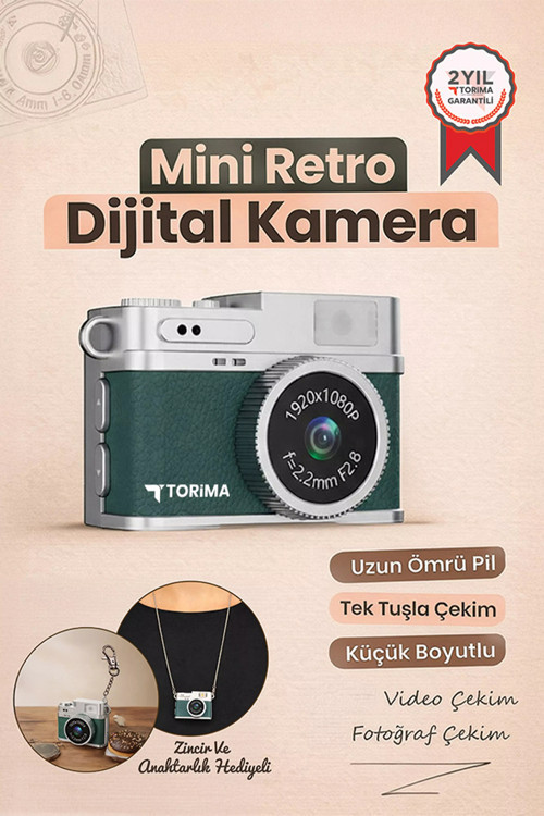 Dijital Fotoğraf Makineleri Video Kamera Mini Anahtarlık 1080P CMR35 Koyu Yeşil