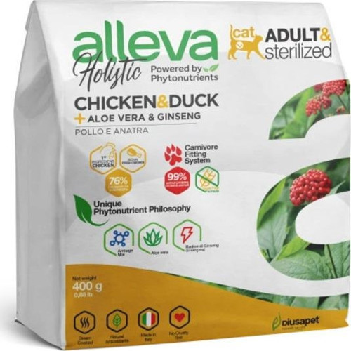 Holistik Tavuk & Ördek Tahılsız Yetişkin & Kısırlaştırılmış Kedi Maması 0,4 Kg