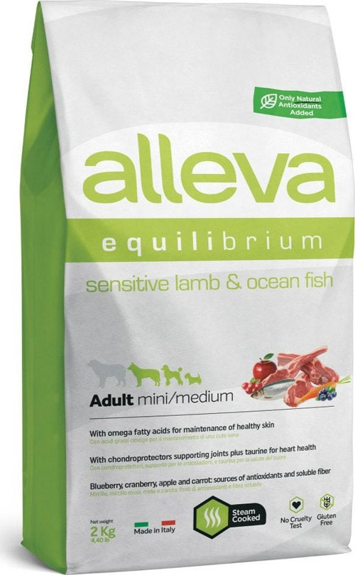 Equilibrium Sensitive Glütensiz Kuzulu & Okyanus Balıklı Küçük-Orta Irk Yetişkin Köpek Maması 2 Kg