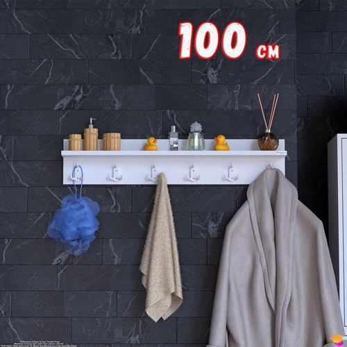 Kedi Serisi 6’lı Banyo Askısı Seti | 96,4x18 cm 18 Kancalı Raflı Düzenleyici Yer Tasarrufu