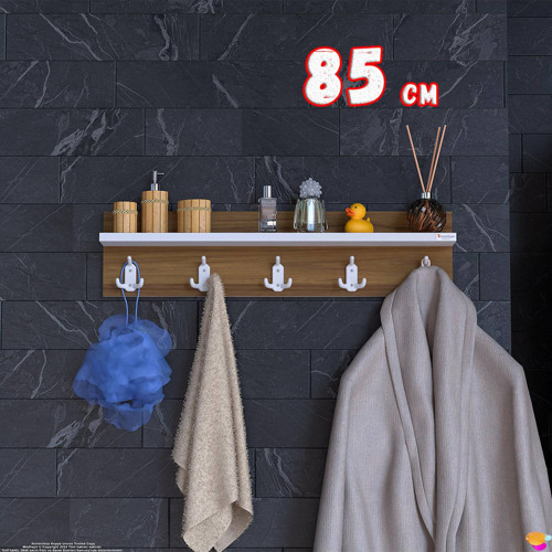 Kedi Serisi 5’li Banyo Askısı Seti | 81,4x18cm 15 Kancalı Raflı Düzenleyici Yer Tasarrufu