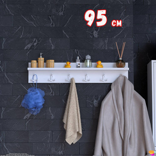 Kedi Serisi 6’lı Banyo Askısı Seti | 91,4x18 cm 18 Kancalı Raflı Düzenleyici Yer Tasarrufu