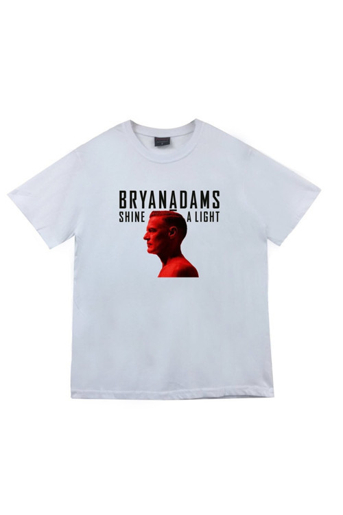 Bryan Adams Baskılı Unisex %100 Pamuk Beyaz T-shirt