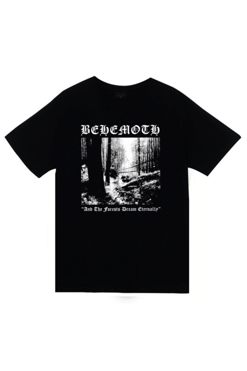 Behemoth Baskılı Unisex %100 Pamuk Siyah T-shirt