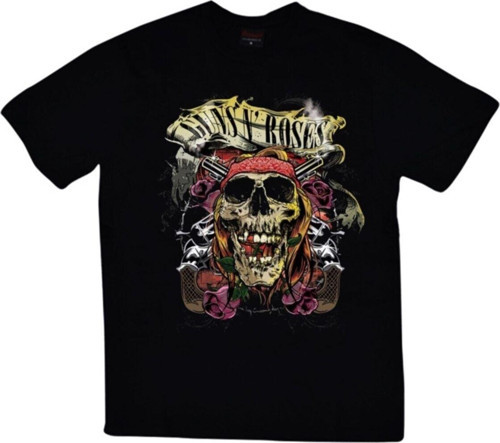 Guns N Roses Baskılı Unisex %100 Pamuk Siyah T-shirt
