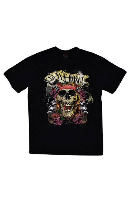 Guns N Roses Baskılı Unisex %100 Pamuk Siyah T-shirt