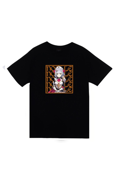 Genshin Impact Anime Baskılı Unisex %100 Pamuk Siyah T-shirt