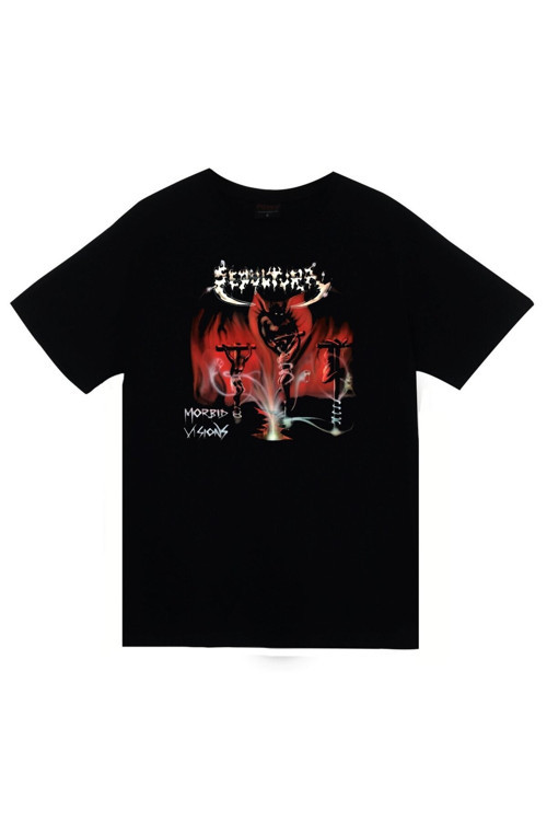 Sepultura Baskılı Unisex %100 Pamuk Siyah T-shirt