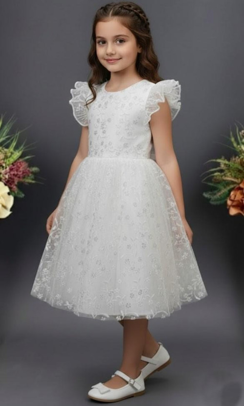 Narince Kız Çocuk Abiye Elbise M00778 BEYAZ