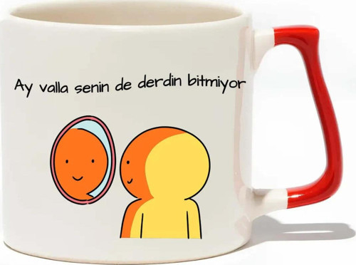 Ay Valla Senin De Derdin Hiç Bitmiyor Lüks Kupa- Hediye Seramik Kupa