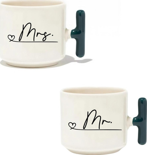 Mr & Mrs 2'Li Latte Fincanı - Hediye Seramik Kupa