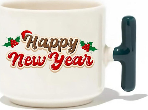 Yılbaşı/Yeni Yıl/Christmas Temalı Latte Fincanı - Hediye Seramik Kupa