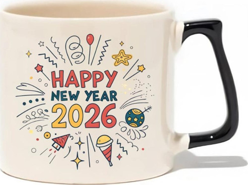 Yeni Yıl Happy New Year 2026 Hediyelik Lüks Kupa - Hediye Seramik Kupa