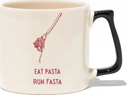 Eat Pasta Run Fasta Lüks Kupa - Hediye Seramik Kupa