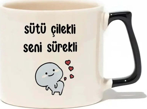 Sütü Çilekli Seni Sürekli Lüks Kupa- Hediye Seramik Kupa