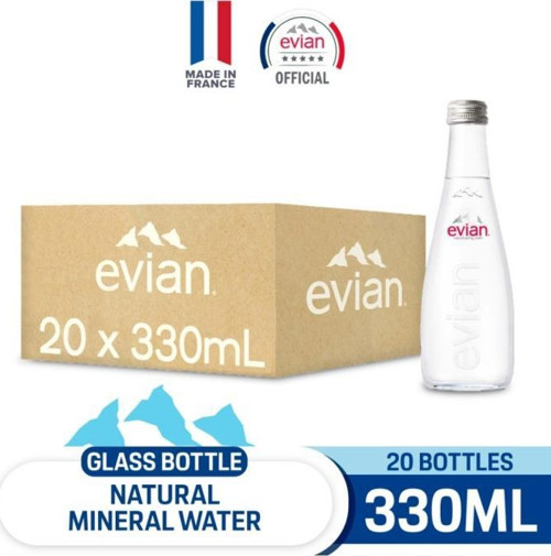 Natural Mineral Water 330ml Glass Bottle, Case of 20 Bottles