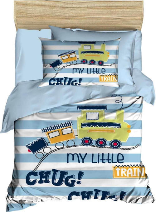 Dijital Baskılı 3d Pamuklu Yenidoğan Bebek Nevresim Takımı My Little Train