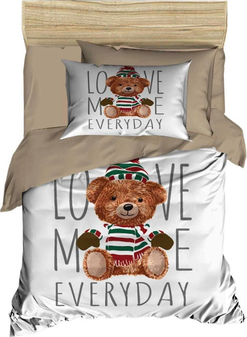 Dijital Baskılı 3d Pamuklu Yenidoğan Bebek Nevresim Takımı Love Me Everyday
