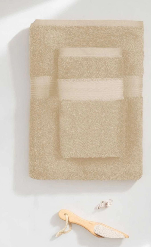 2 Parça Battal Lüks Premium Banyo Spa Havlu Takımı 90x170 Cm Bej