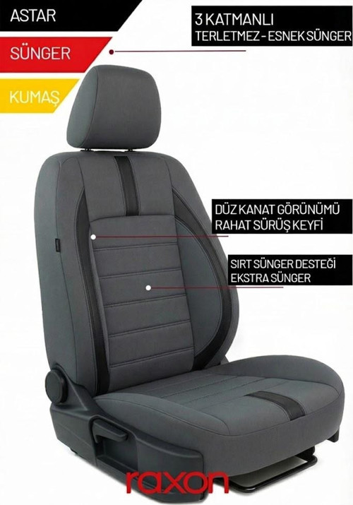 Skoda Fabia Neptune Series 2+1 Uyumlu Tay Tüyü Oto Koltuk Kılıfı - Premium Şık ve Konforlu Tasarım