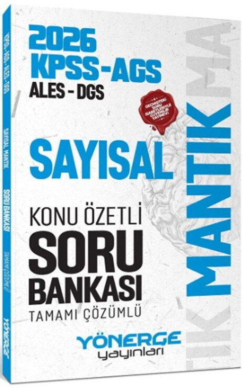 2026 KPSS MEB AGS ALES DGS Sayısal Mantık Konu Özetli Soru Bankası Yönerge