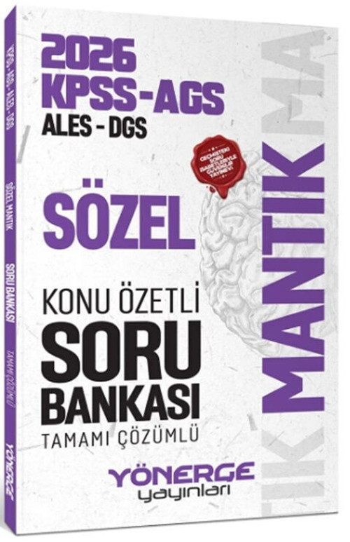 2026 KPSS MEB AGS ALES DGS Sözel Mantık Konu Özetli Soru Bankası Yönerge