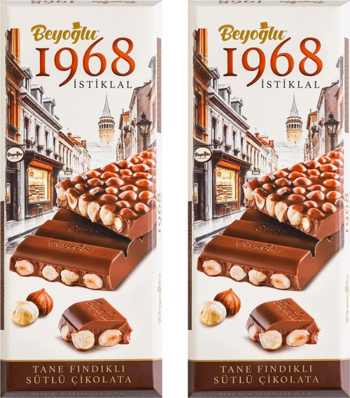1968 İstiklal Tane Fındıklı Sütlü Çikolata 170 gr x 2 Adet