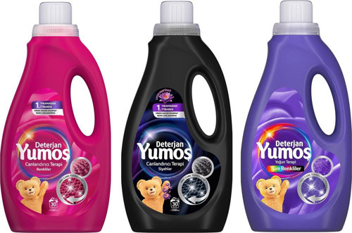 Sıvı Deterjan 1500 ml Renkliler-Siyahlar-Tüm Renkliler 3 lü Set