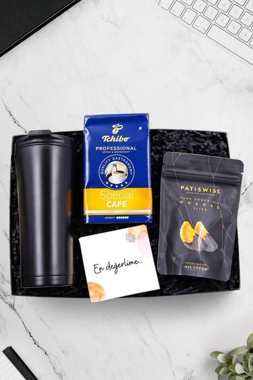 500Ml Çelik Termos & 250 Gram Tchibo Special Filtre Kahve & Patiswiss Portakal Dilimi Hediye Seti