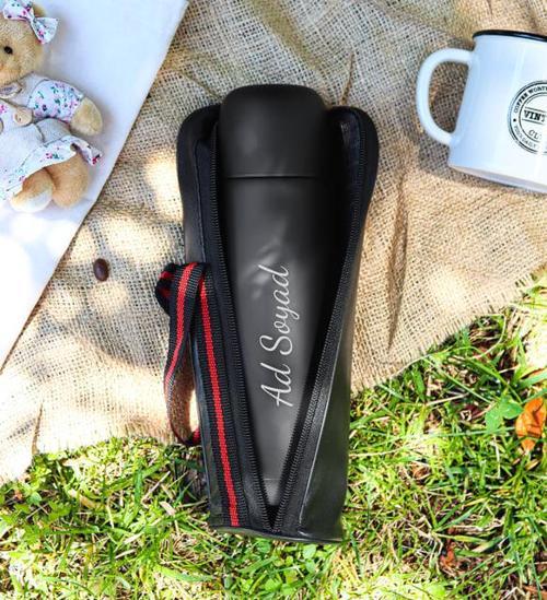 Deri Çantalı 500 Ml Siyah Termos